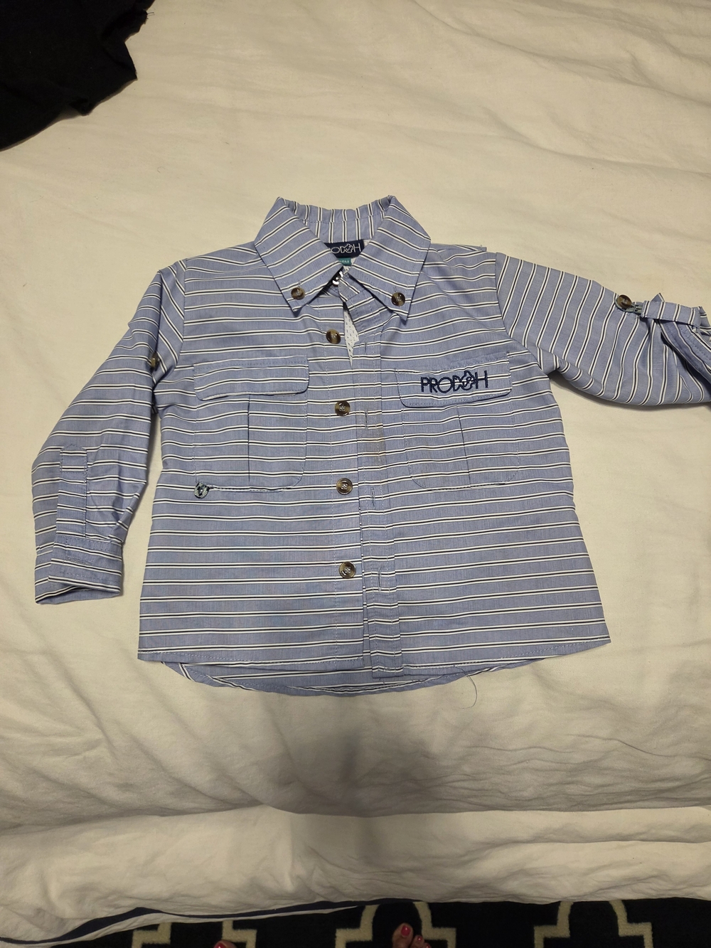 Prodoh Kids' Blue Striped Button-Up Shirt